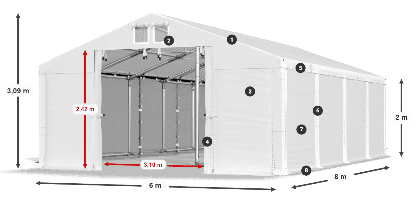 Dach: HFR 750 PVC Ściany: SD 500 PVC