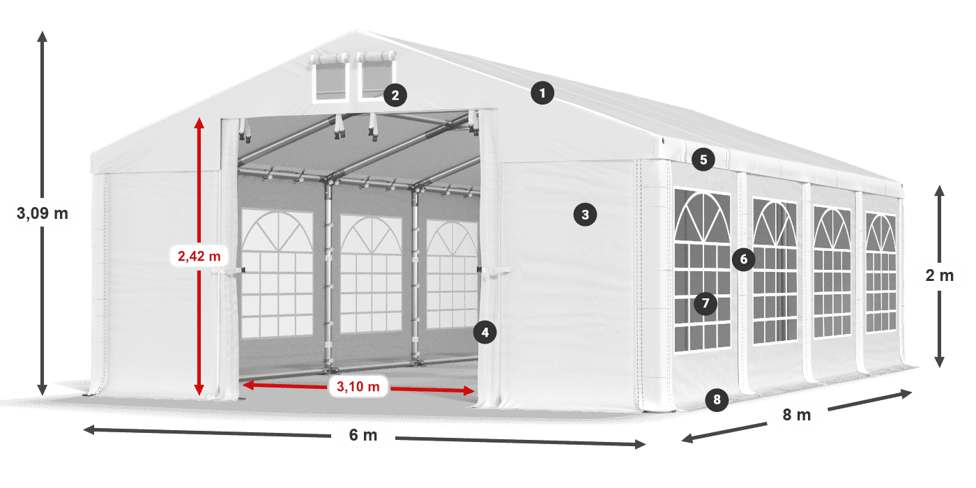 Dach: HFR 750 PVC Ściany: SD 500 PVC