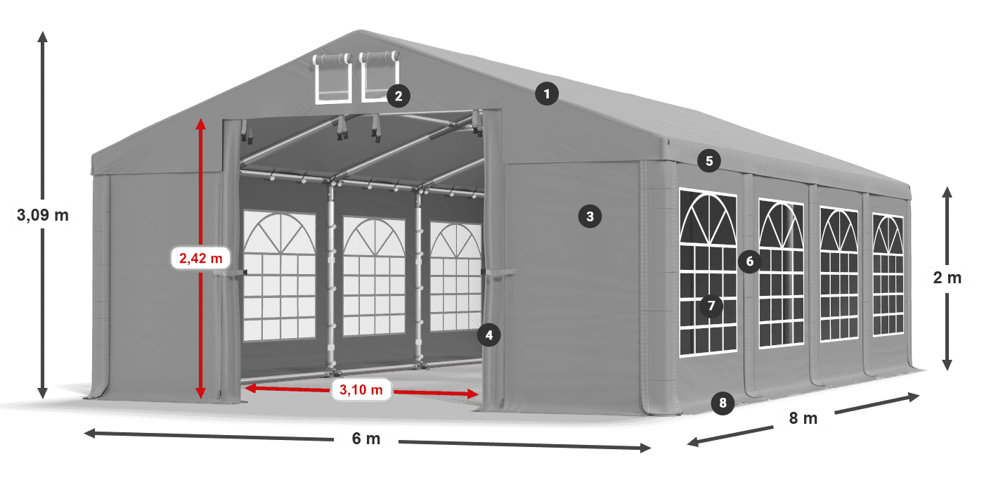 Dach: HFR 750 PVC Ściany: SD 500 PVC