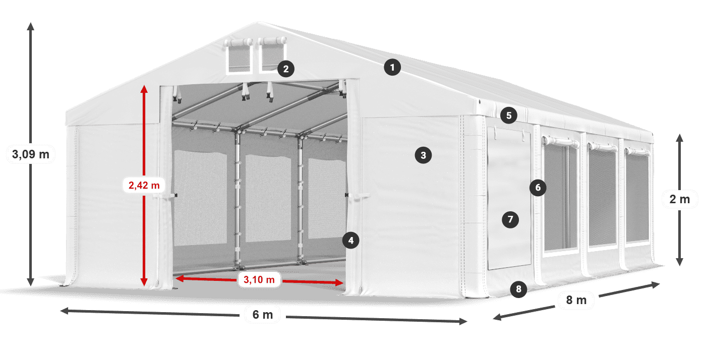 Dach: HFR 750 PVC Ściany: SD 500 PVC