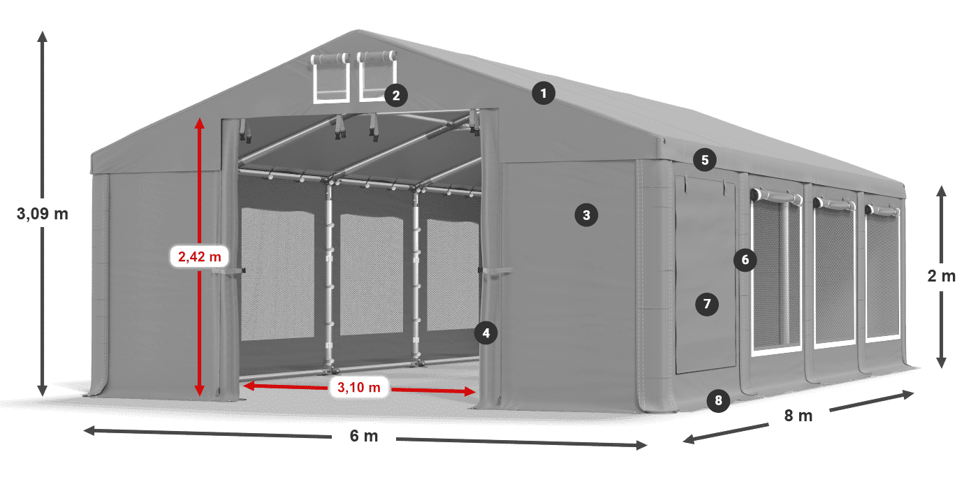 Dach: HFR 750 PVC Ściany: SD 500 PVC