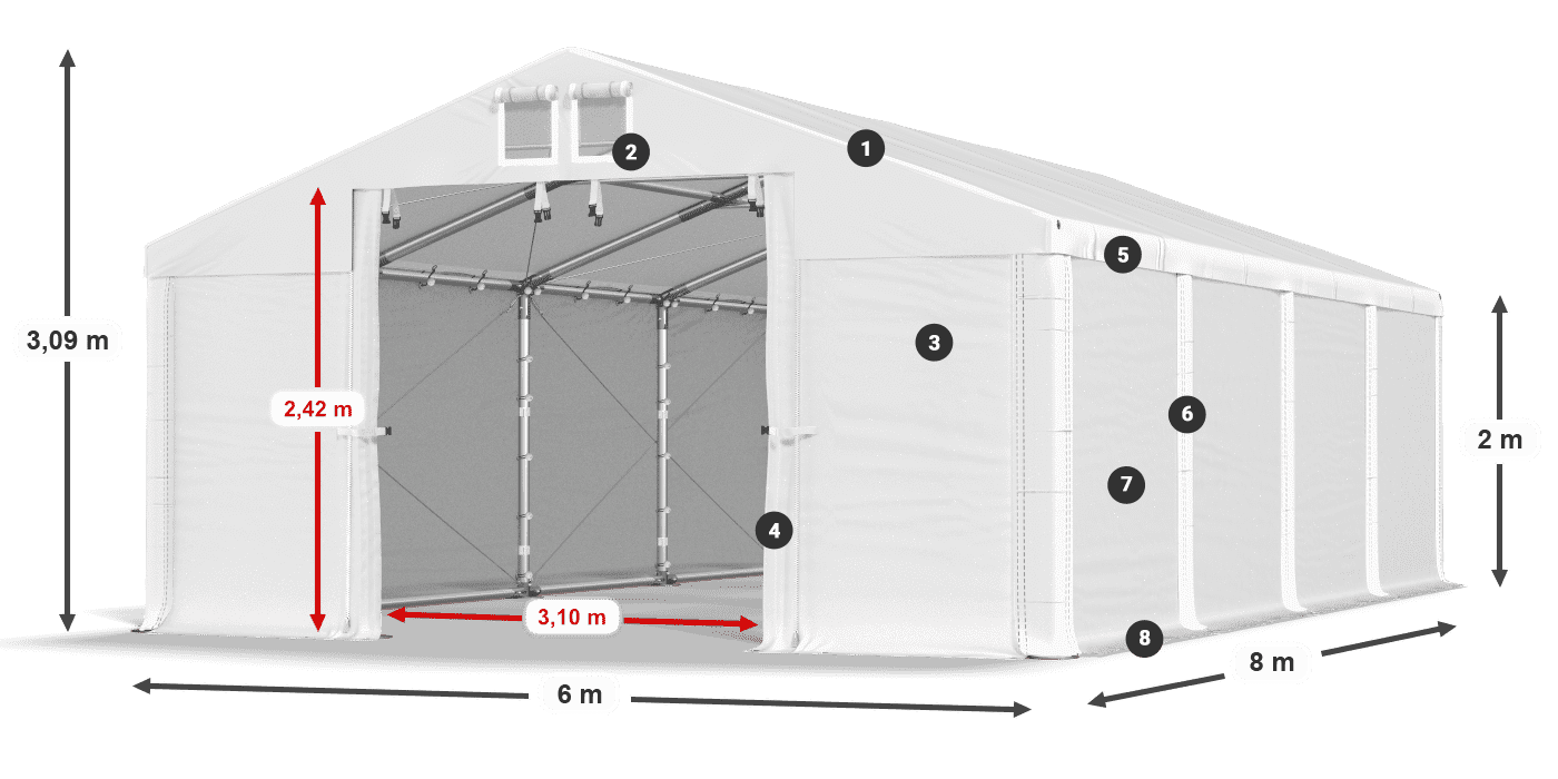 Dach: HFR 750 PVC Ściany: SD 500 PVC