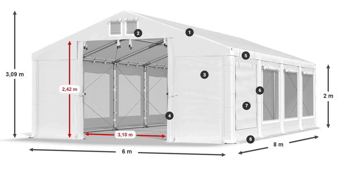 Dach: HFR 750 PVC Ściany: SD 500 PVC