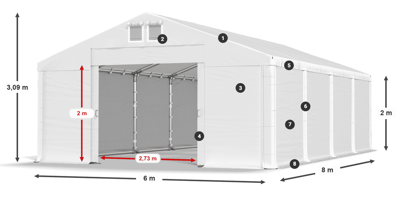 Dach: SD 560 PVC Ściany: HFR 750 PVC