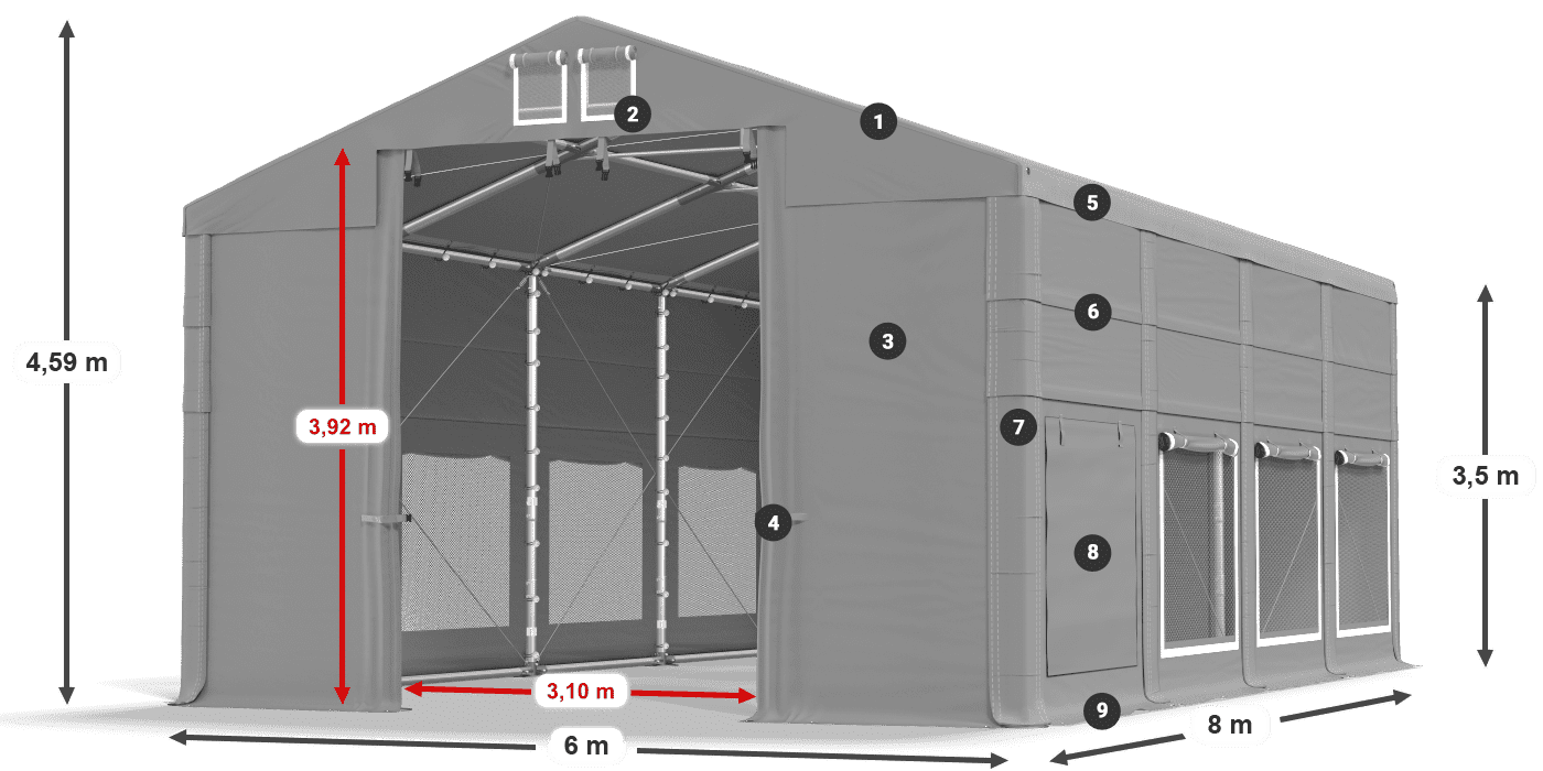 Dach: HFR 750 PVC Ściany: SD 500 PVC