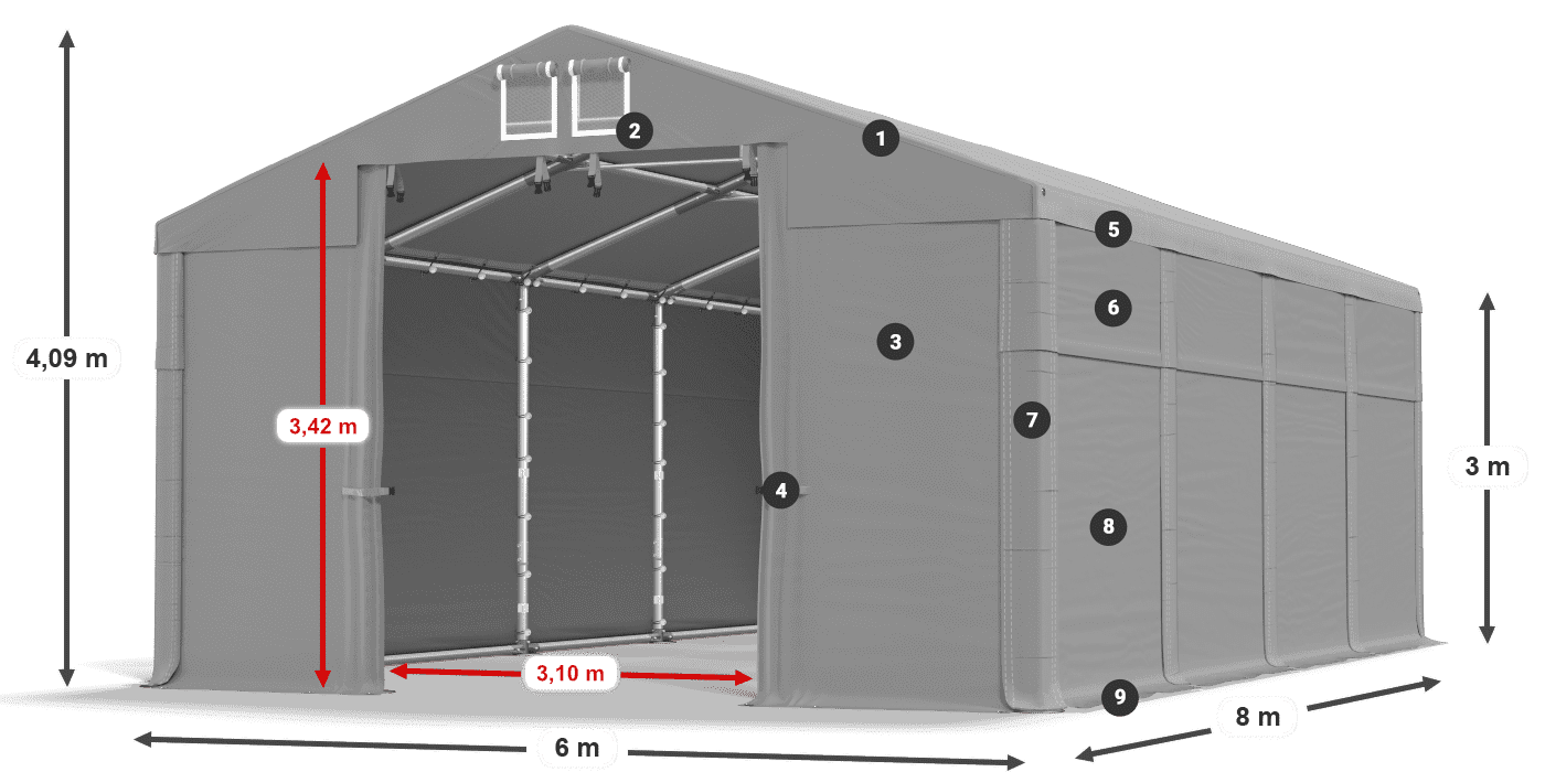 Dach: HFR 750 PVC Ściany: MS 580 PVC