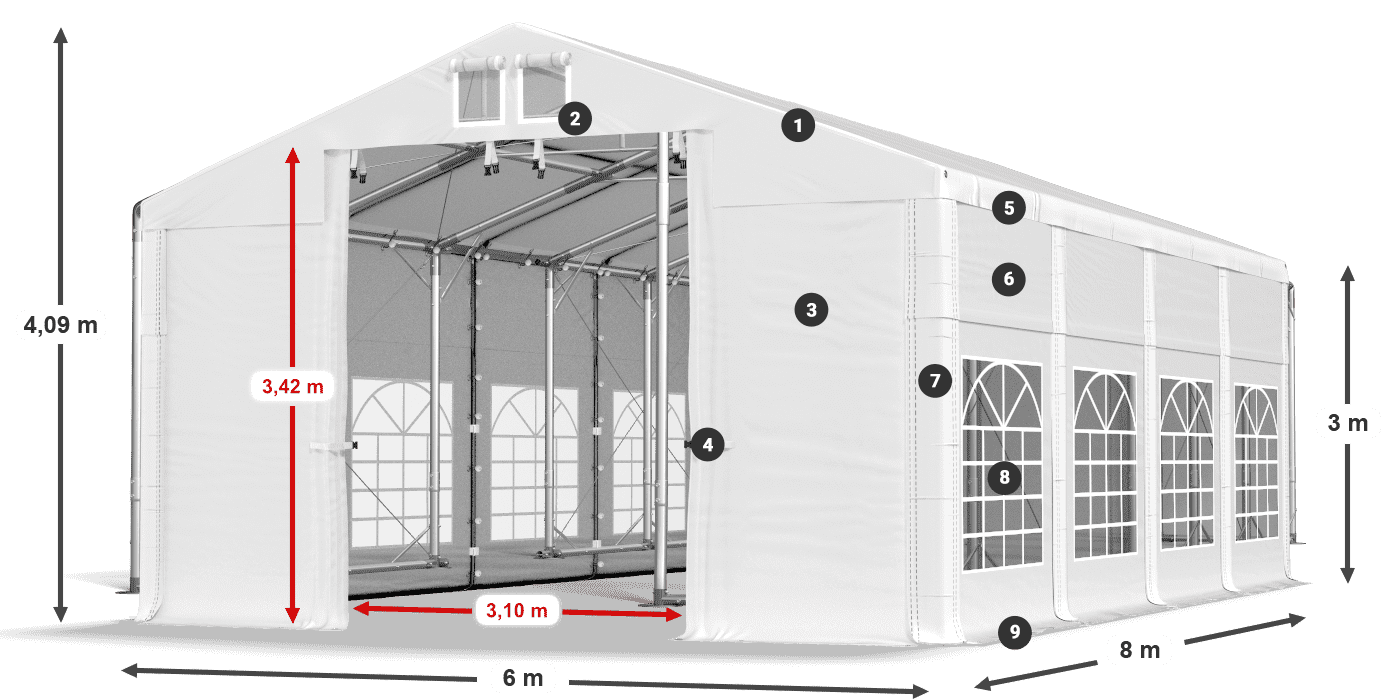 Dach: HFR 750 PVC Ściany: SD 500 PVC