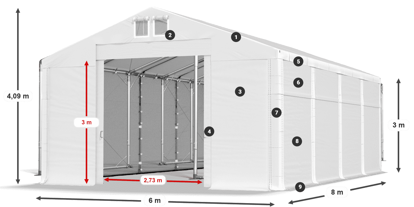 Dach: SD 560 PVC Ściany: HFR 750 PVC