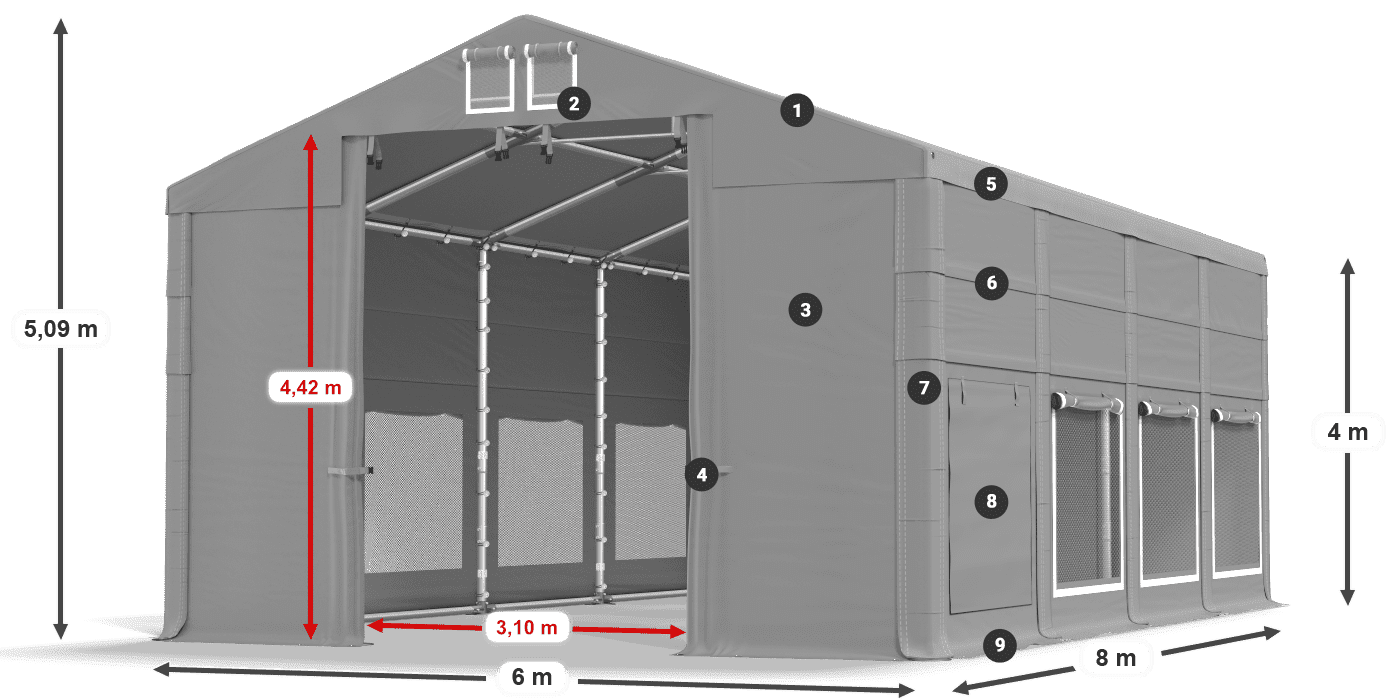 Dach: HFR 750 PVC Ściany: SD 500 PVC