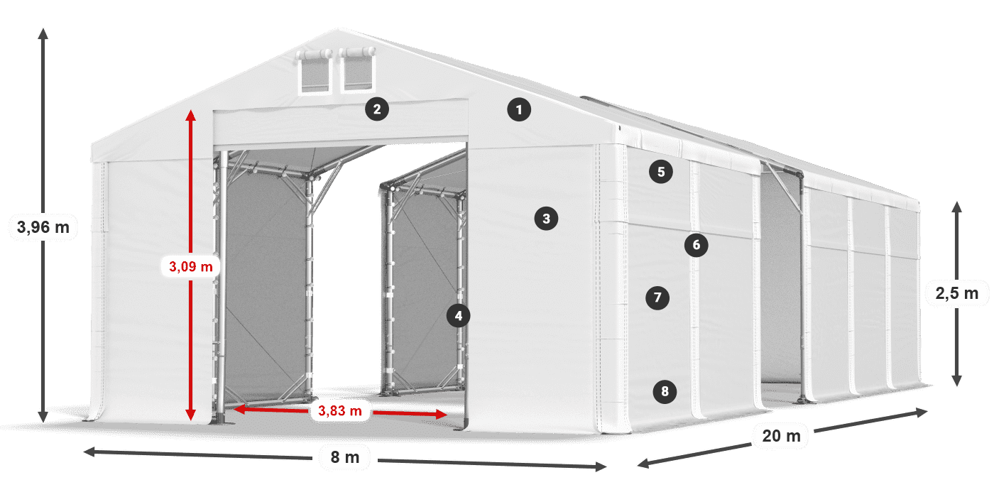 Dach: FR 620 PVC Ściany: SD 500 PVC
