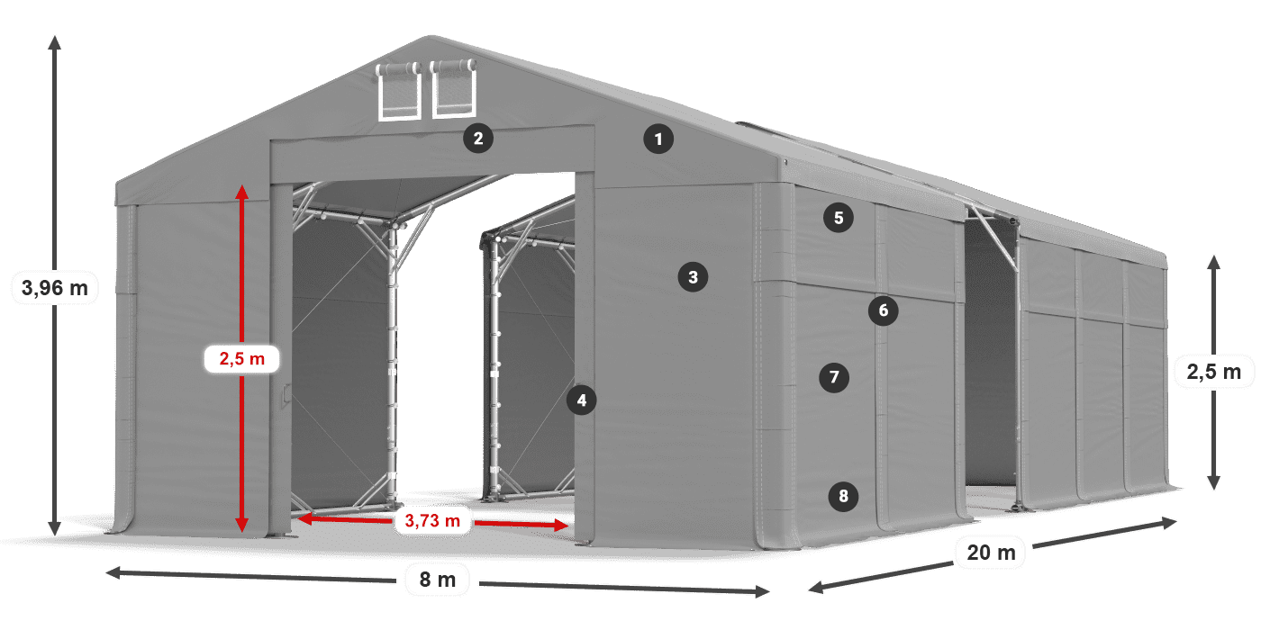 Dach: FR 620 PVC Ściany: SD 500 PVC