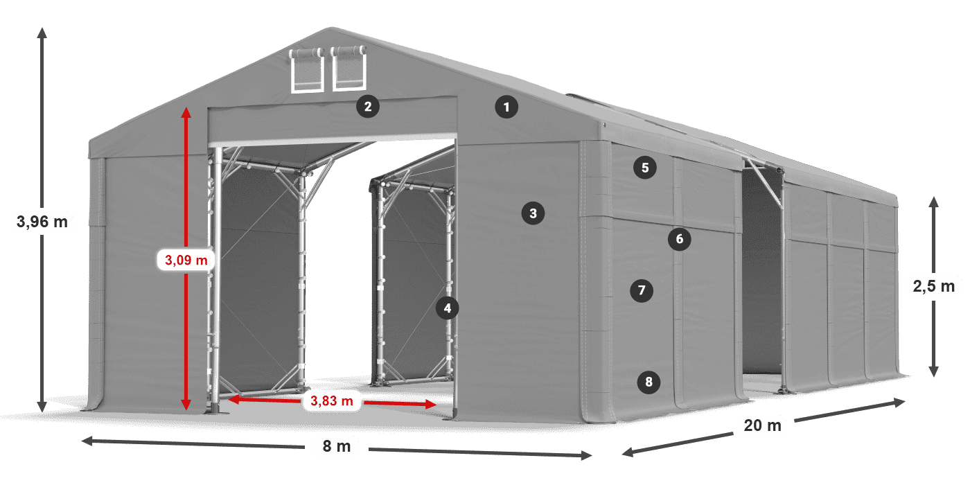 Dach: FR 620 PVC Ściany: SD 500 PVC