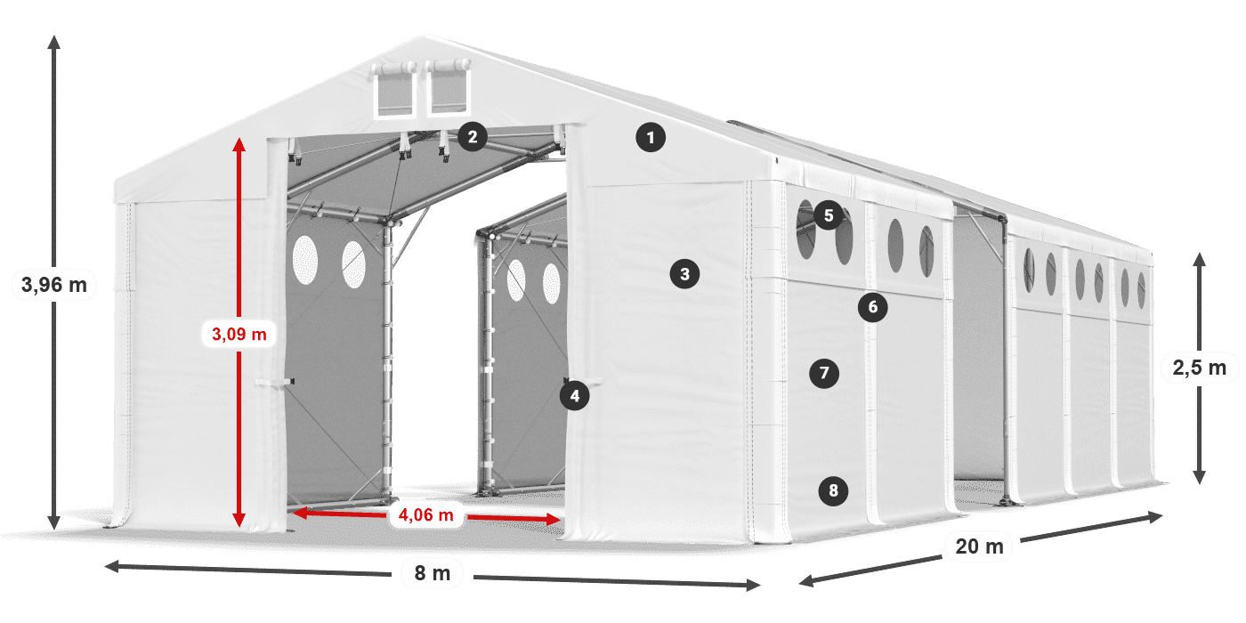 Dach: HFR 750 PVC Ściany: SD 500 PVC