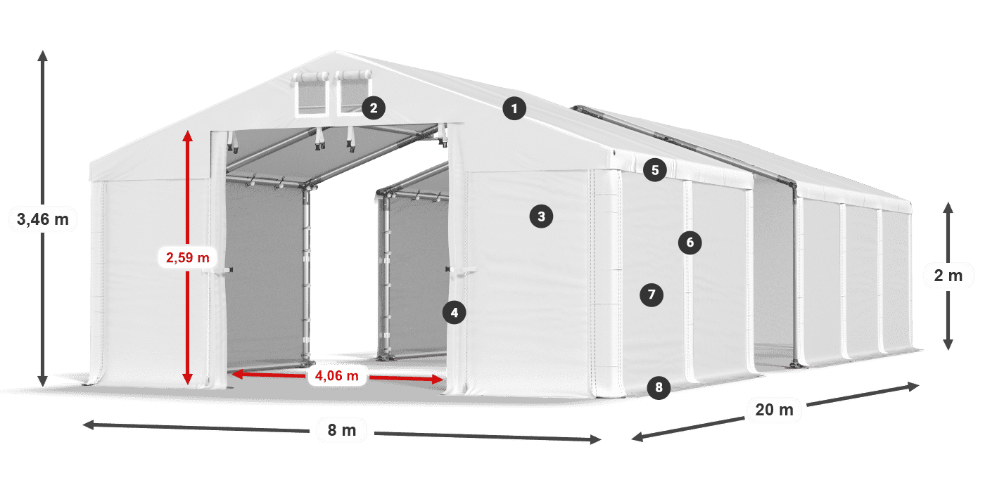 Dach: HFR 750 PVC Ściany: SD 500 PVC