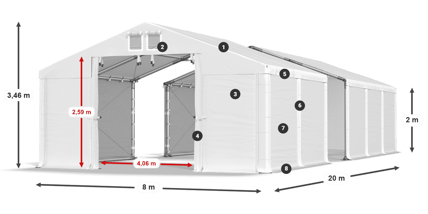 Dach: HFR 750 PVC Ściany: SD 500 PVC