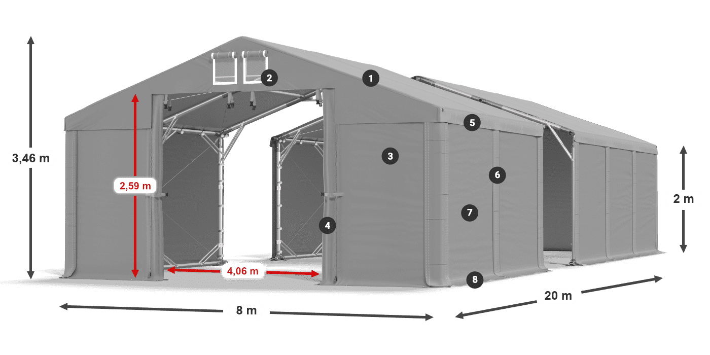 Dach: MS 580 PVC Ściany: HFR 750 PVC