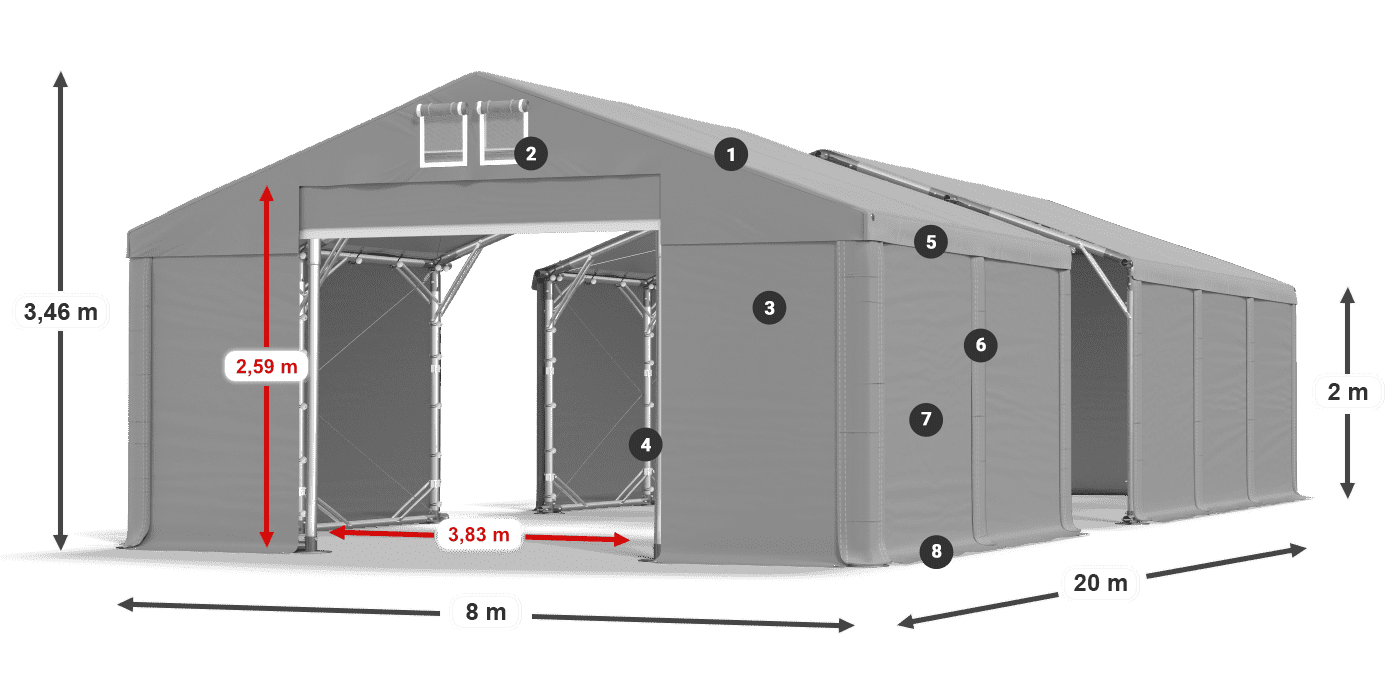 Dach: SD 560 PVC Ściany: MS 580 PVC