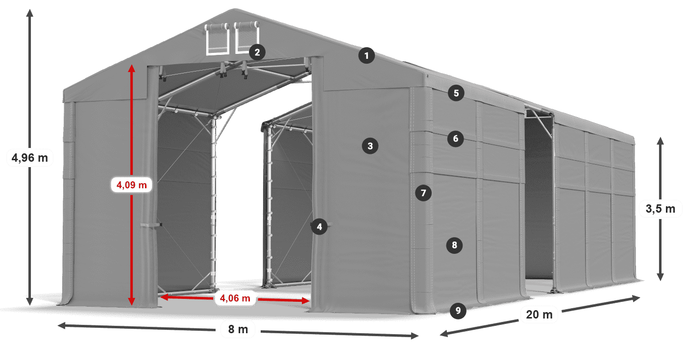 Dach: HFR 750 PVC Ściany: SD 500 PVC