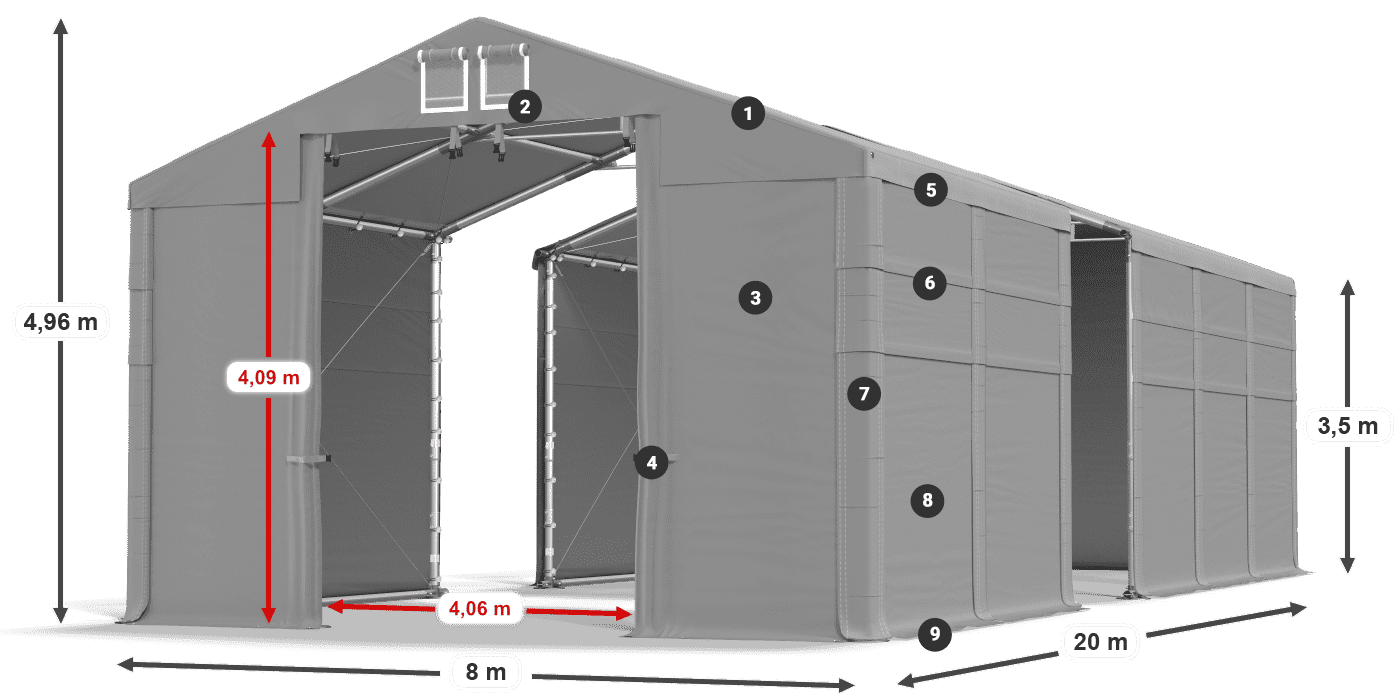 Dach: HFR 750 PVC Ściany: SD 500 PVC