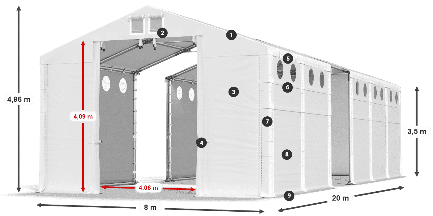 Dach: MS 580 PVC Ściany: HFR 750 PVC