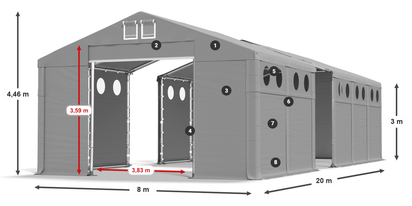 Dach: MS 580 PVC Ściany: FR 620 PVC