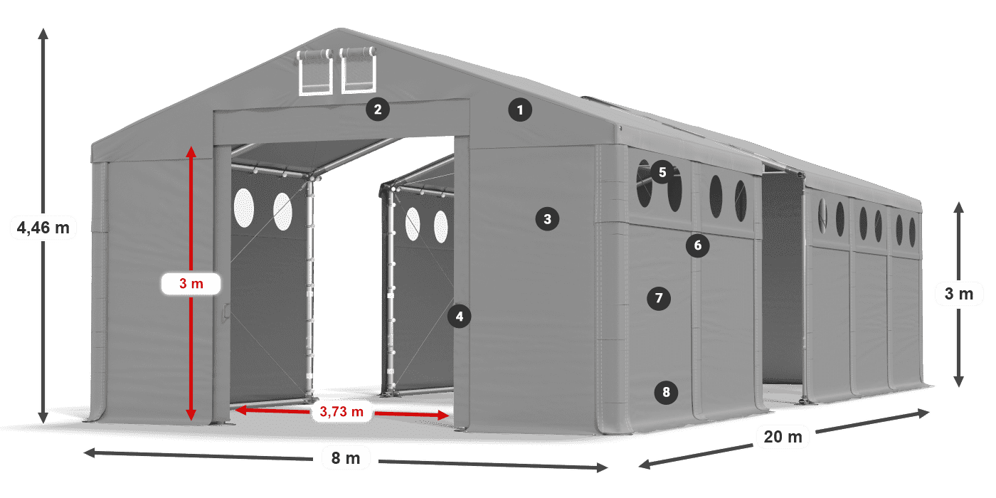 Dach: SD 560 PVC Ściany: FR 620 PVC