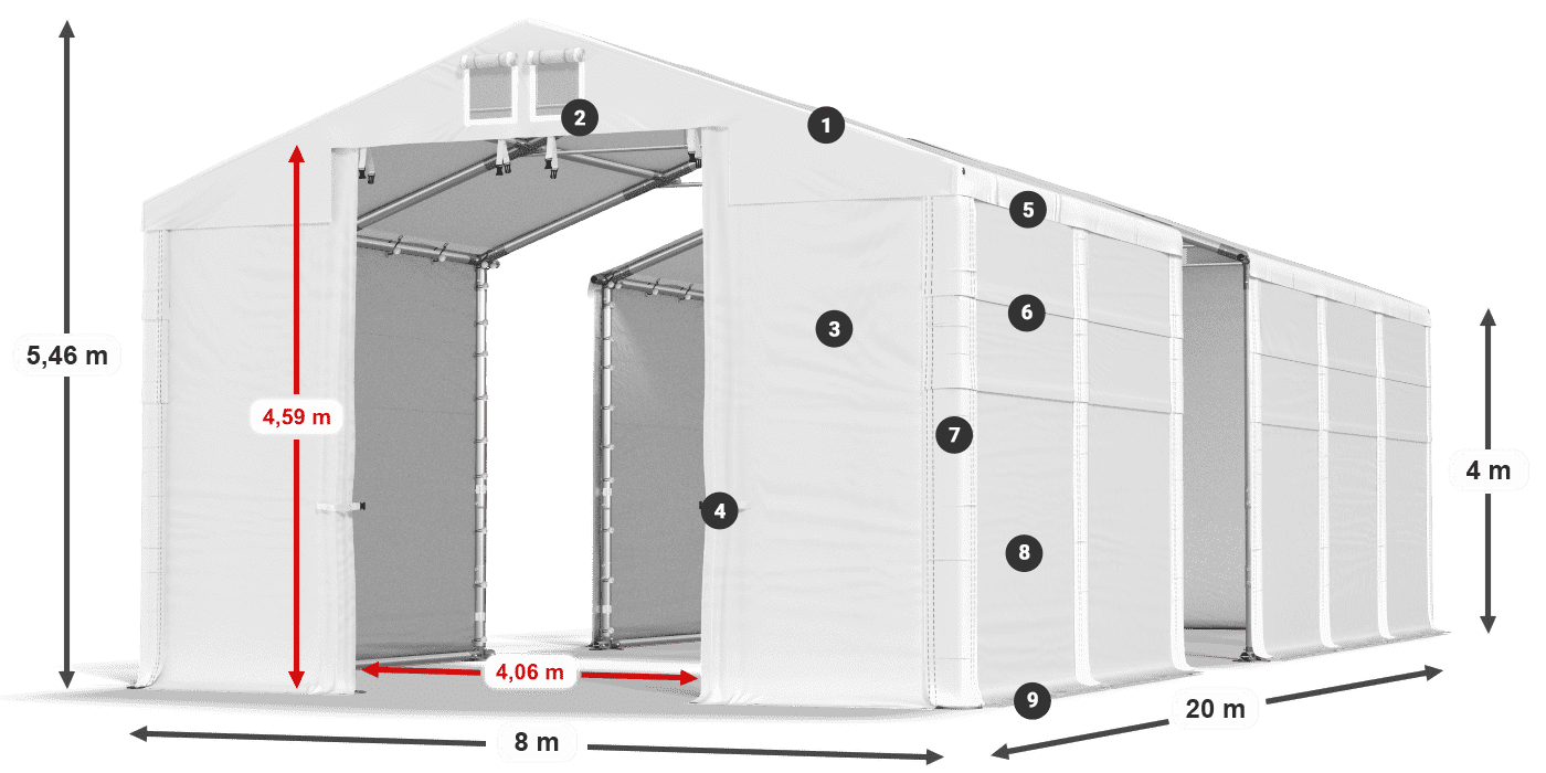 Dach: HFR 750 PVC Ściany: SD 500 PVC