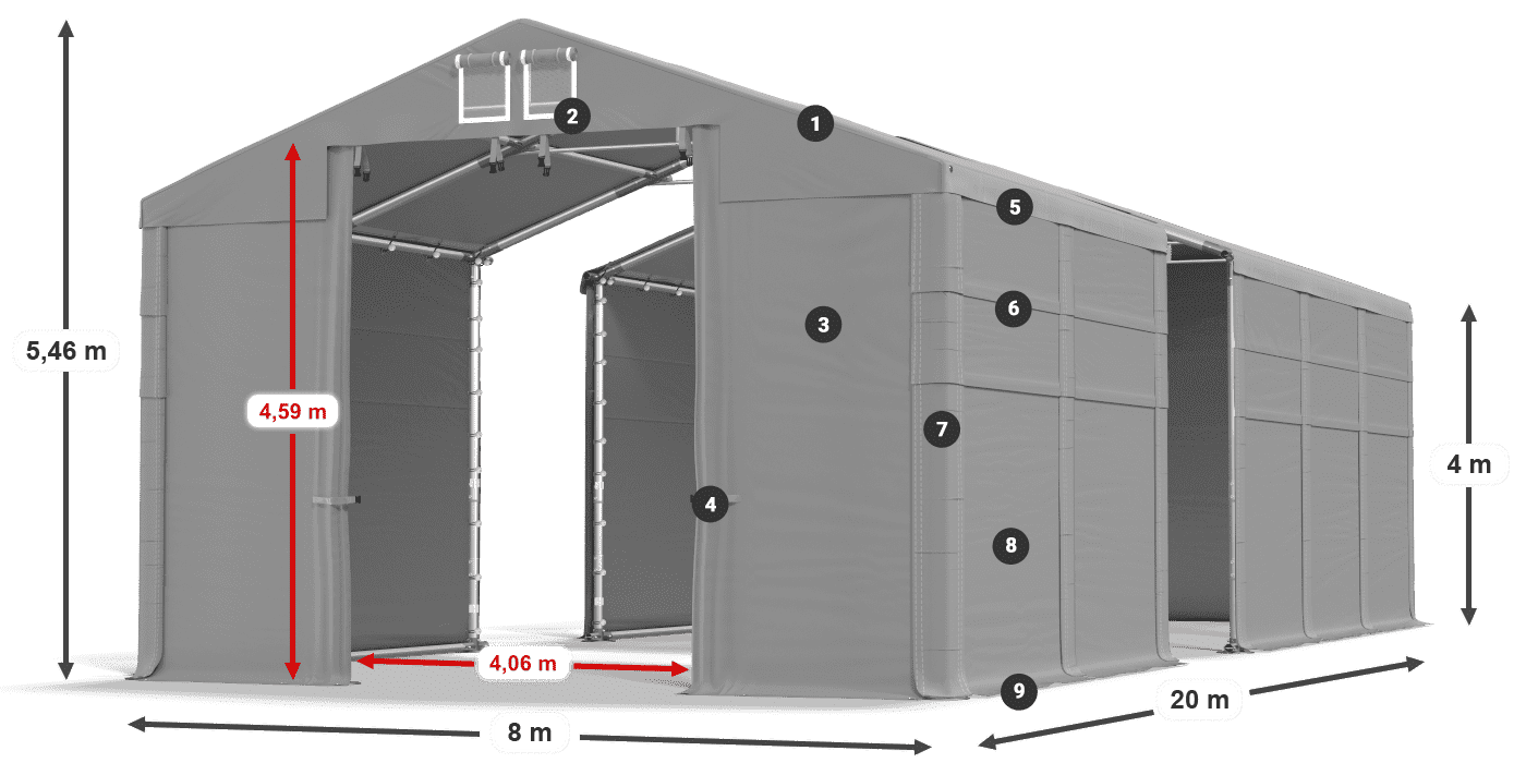 Dach: HFR 750 PVC Ściany: SD 500 PVC