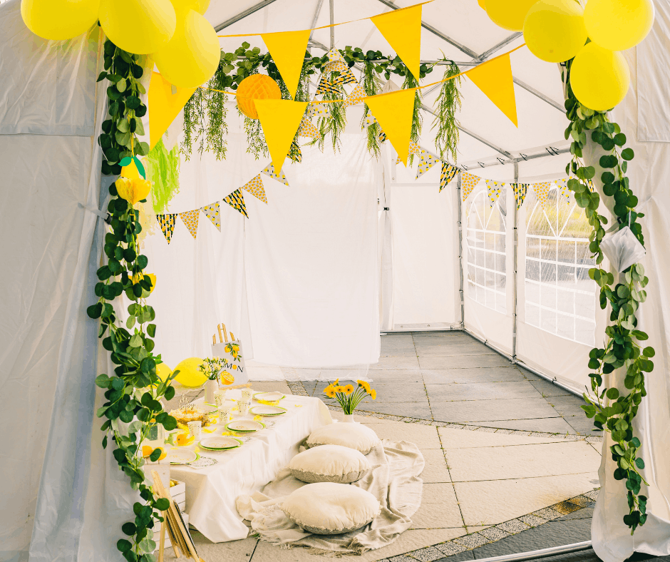  Dekoracje namiotu imprezowego na baby shower