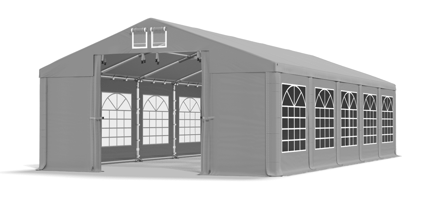 Szary namiot cateringowy 5x10 m