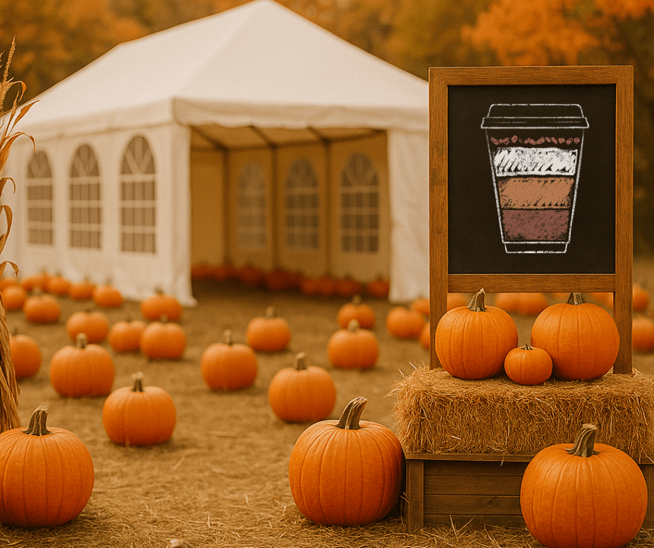 Namiot gastronomiczny na farmie dyniowej