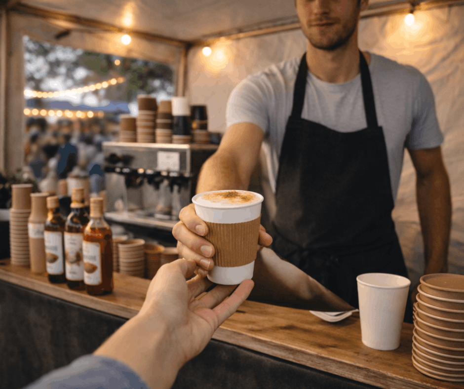 Kawiarnia w namiocie gastronomicznym