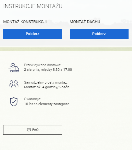 Informacje o czasie montażu