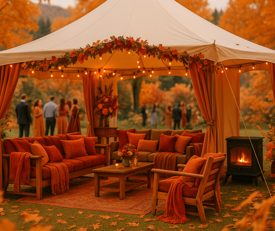 Altana namiotowa w jesiennym klimacie