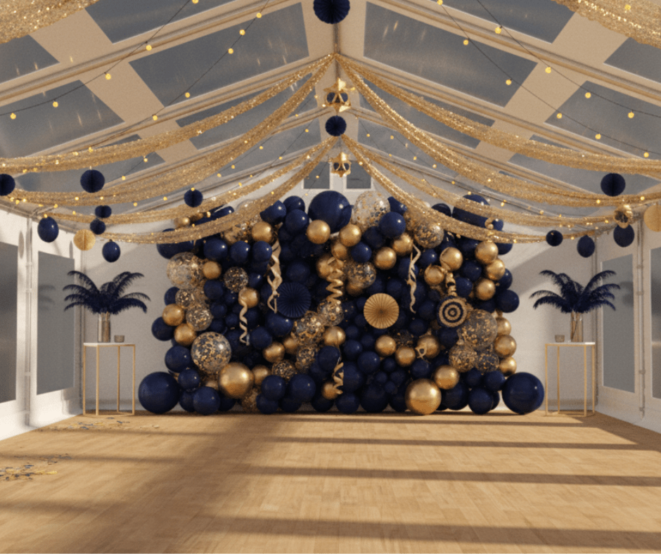 Karnawałowe dekoracje namiotu imprezowego