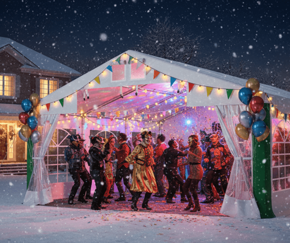 Impreza karnawałowa w namiocie eventowym