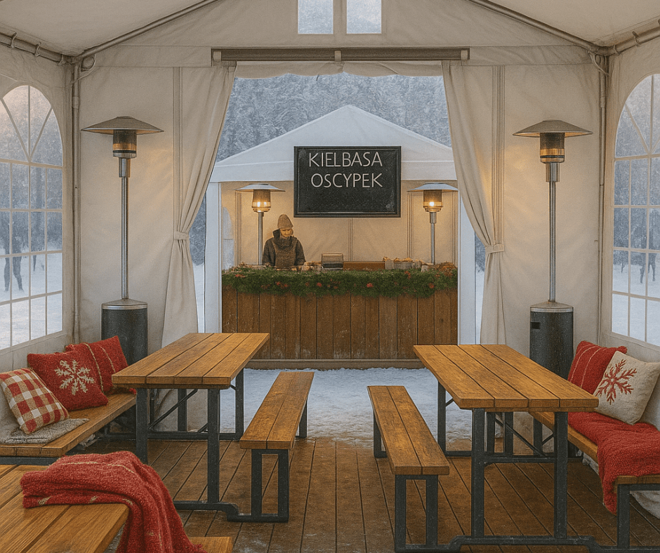 Wygodne strefy konsumpcji w namiotach całorocznych