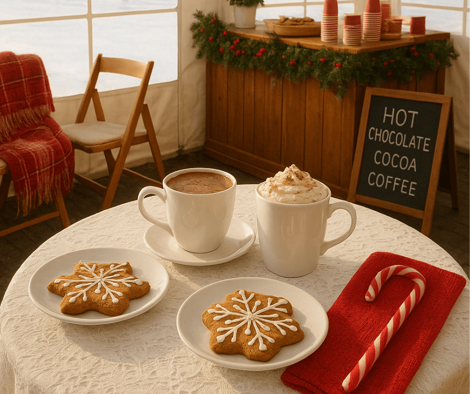 Ciekawe menu w kawiarence w namiocie cateringowym