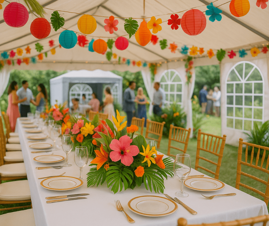 Impreza siedząca w namiocie eventowym