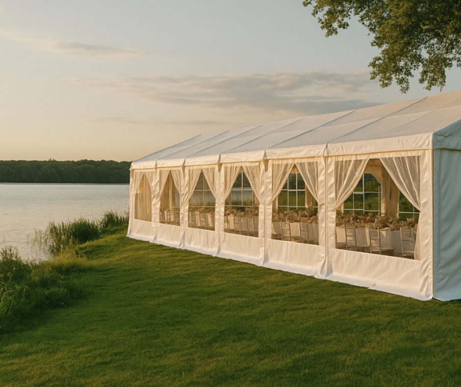 Namiot weselny na imprezę taneczną w plenerze