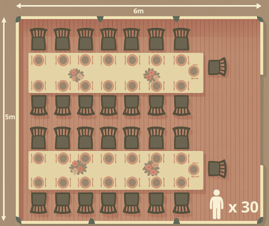 Wymiary namiotu eventowego na 30 osób