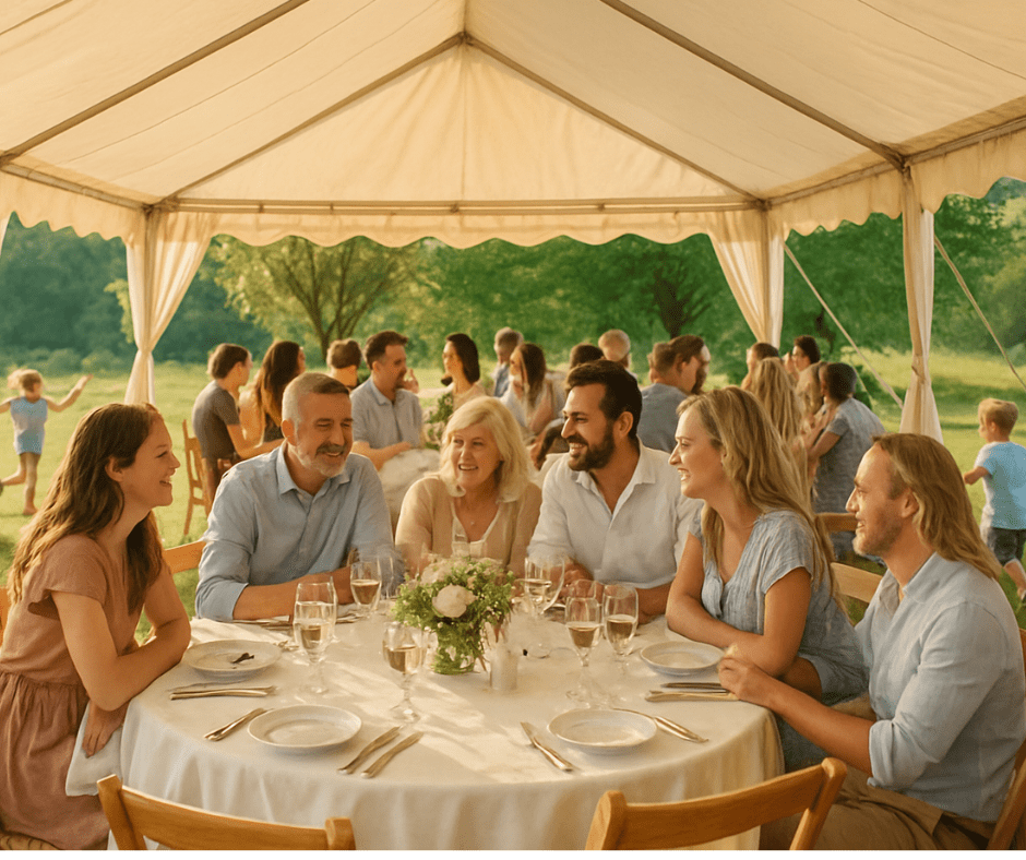 Impreza rodzinna w altanie namiotowej