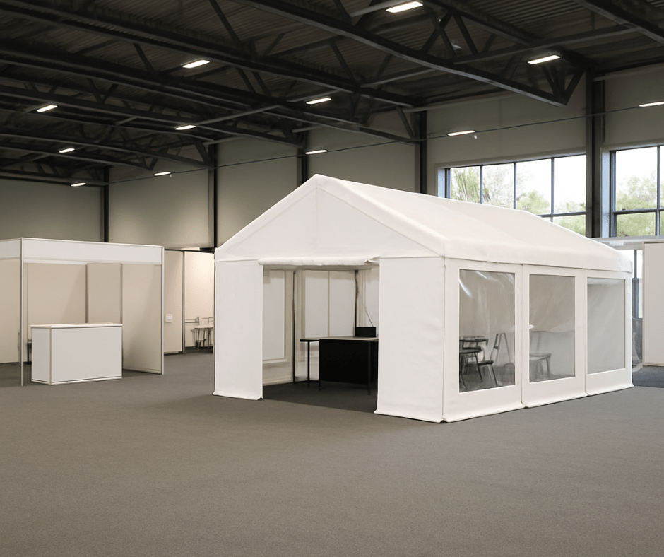 Transparentny namiot handlowy