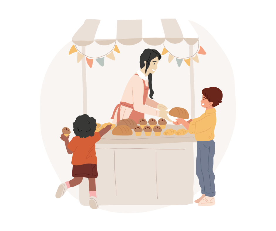 Namiot handlowy z dużymi oknami