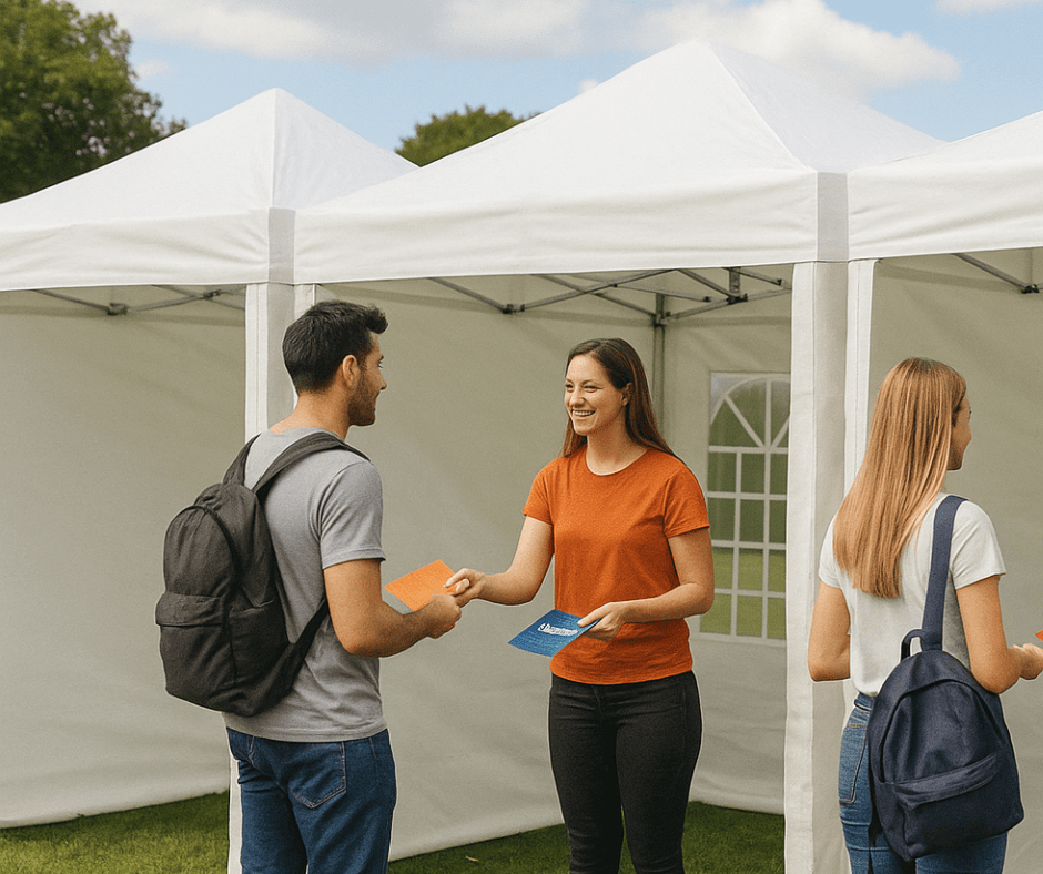 Targi pracy w namiotach handlowych