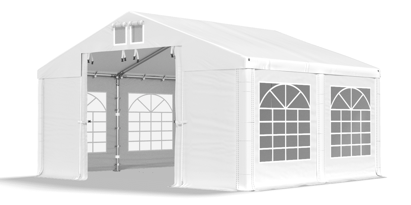 Witrażowy namiot handlowy