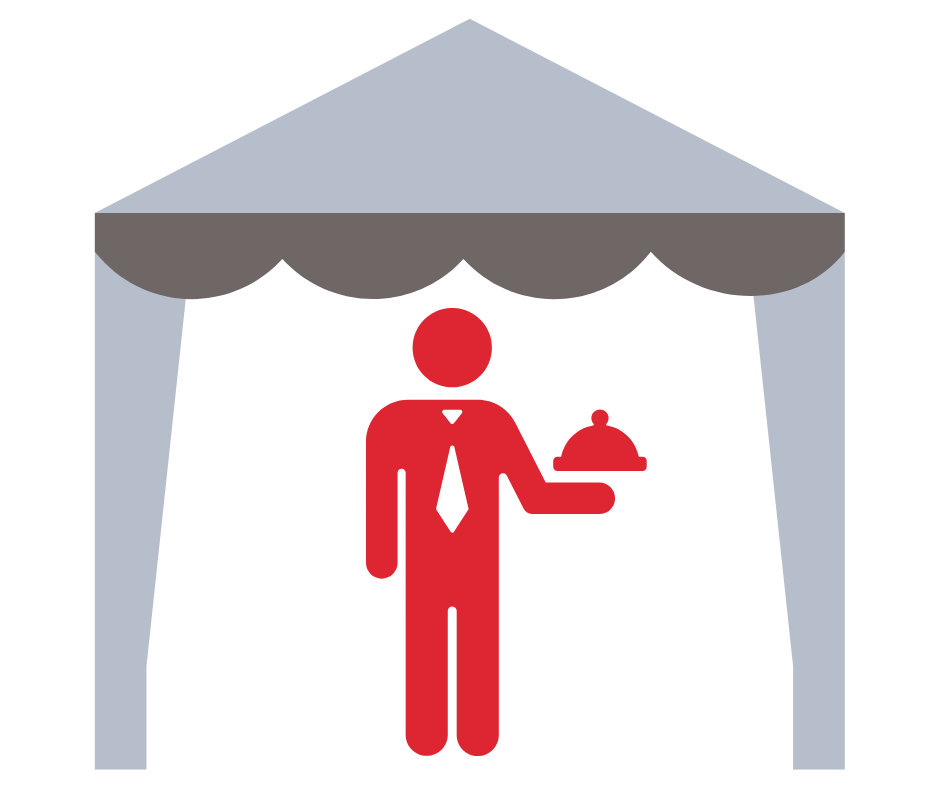 Namiot cateringowy z ognioodporną plandeką