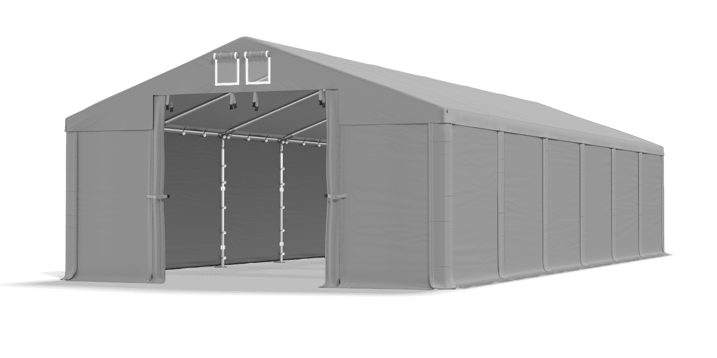 Szary namiot magazynowy 6x12 m