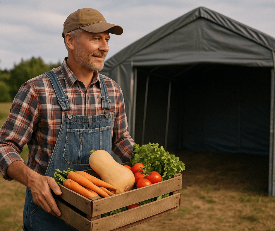 Namiot rolniczy w gospodarstwie rolnym