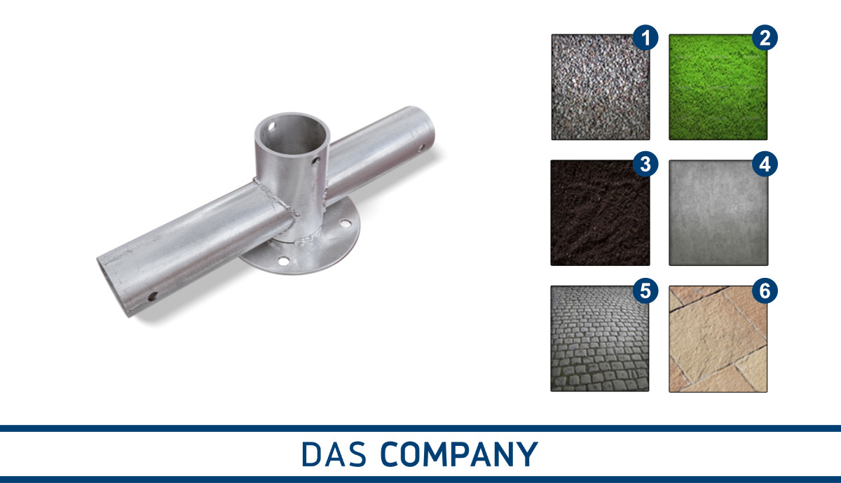 Powiększona stopa konstrukcyjna do namiotów sezonowych